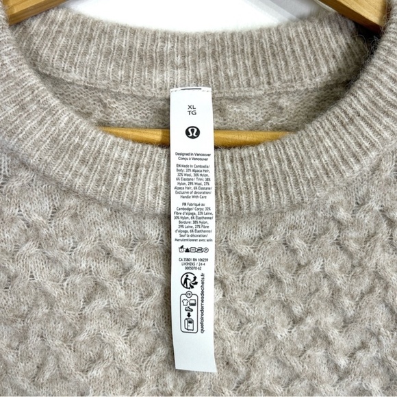 Lululemon NWT Alpaca Wool-Blend Crosshatch Sweater Heathered Crepe - Picture 12 of 12